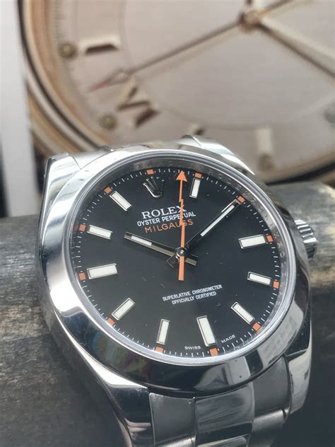 rolex oyster perpetual milgauss black dial|Rolex Milgauss black bezel.